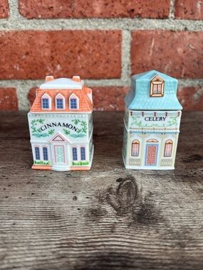 Lenox Spice Village Cinnamon and Celery Jars (2)